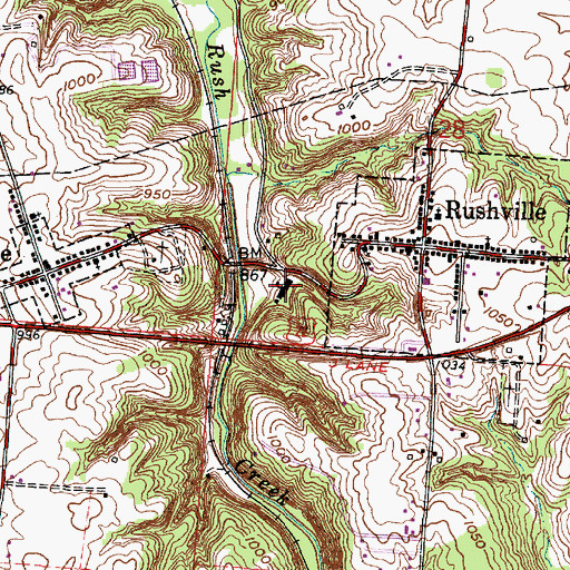 Topographic Map of Rushville Middle School, OH