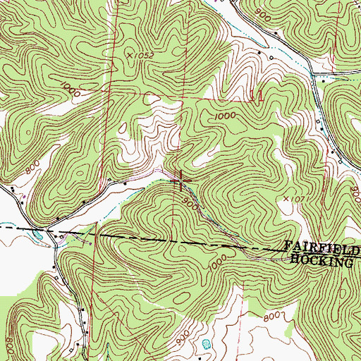 Topographic Map of Shade Bridge, OH