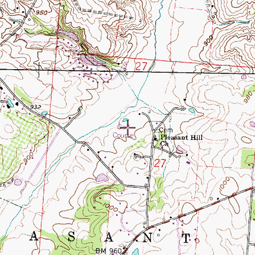 Topographic Map of Valley View Golf Course, OH
