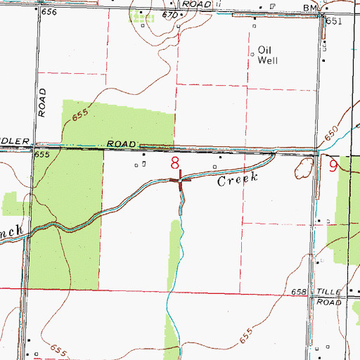 Topographic Map of South Branch Coon Creek, OH