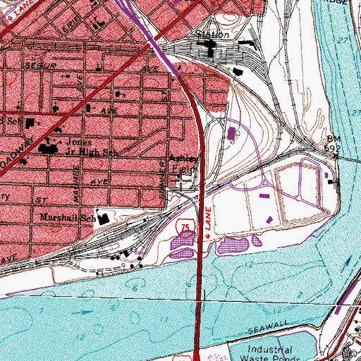 Topographic Map of Ashley Field, OH
