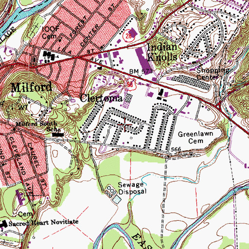 Topographic Map of Clertoma, OH