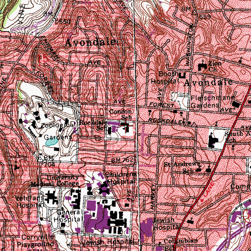 Topographic Map of Condon School, OH