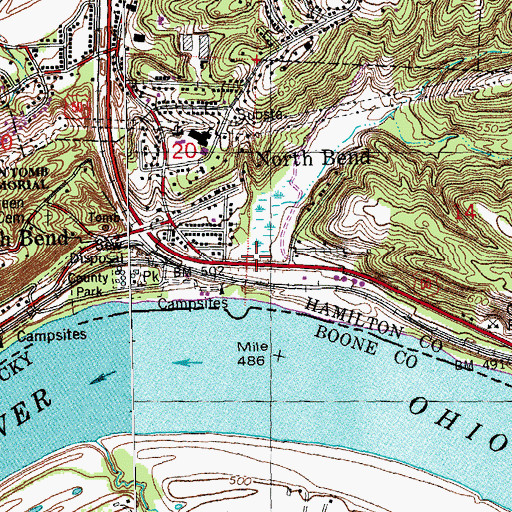 Topographic Map of Lake Edwards, OH