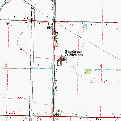 Topographic Map of Eisenhower Intermediate School, OH
