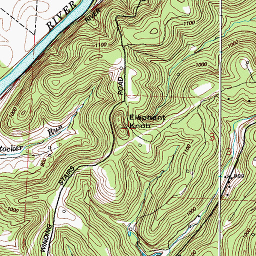 Topographic Map of Elephant Knob, OH