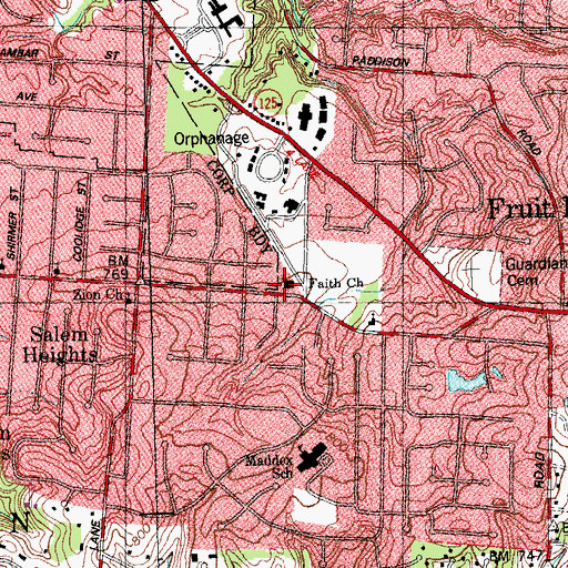 Topographic Map of Faith United Church of Christ, OH