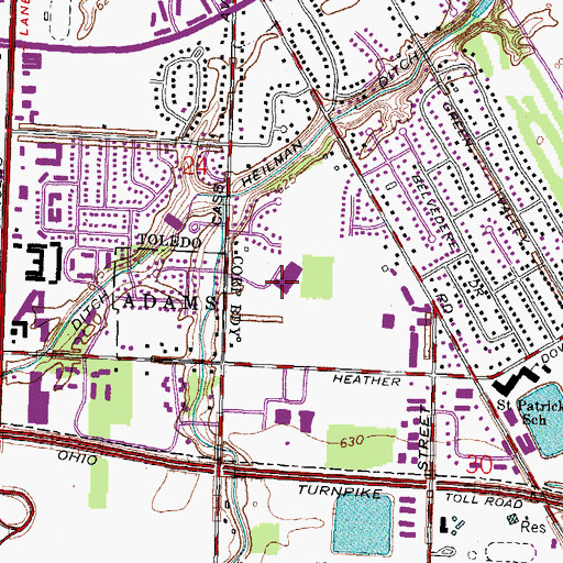 Topographic Map of Glendale - Feilbach Elementary School, OH