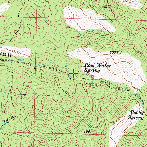 Topographic Map of Row Water Spring, AZ