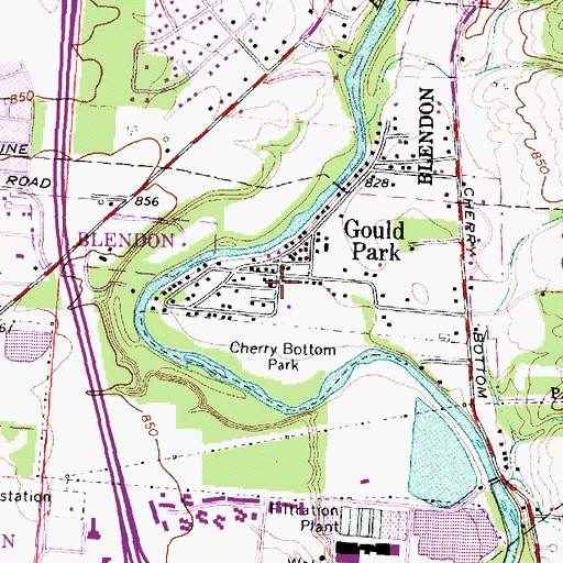 Topographic Map of Gould Park, OH