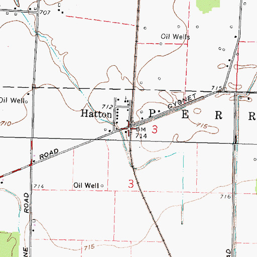 Topographic Map of Hatton, OH