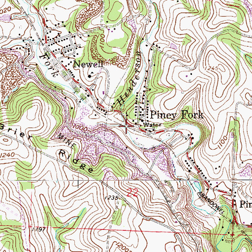 Topographic Map of Henderson Run, OH