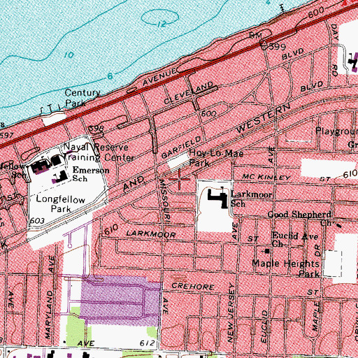 Topographic Map of Hoy-Lo-Mae Park, OH