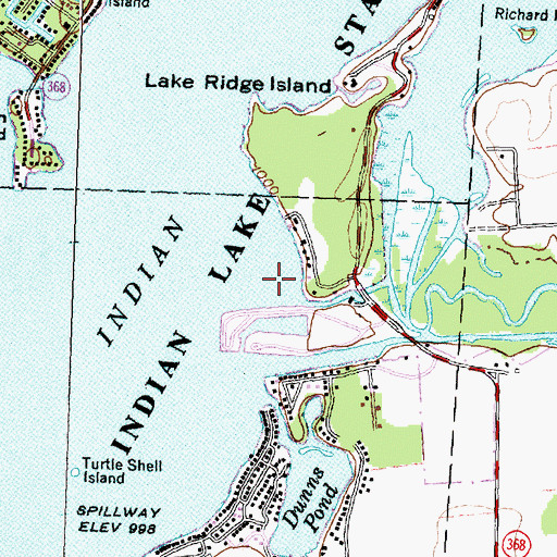 Topographic Map of Indian Lake State Park, OH