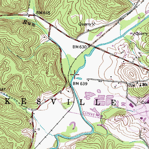 Topographic Map of Indiancamp Run, OH