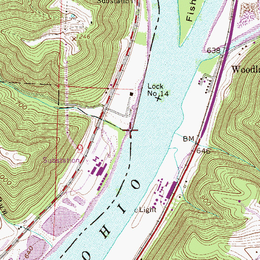 Topographic Map of Johnson Run, OH