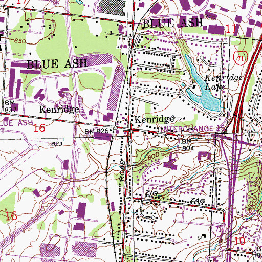 Topographic Map of Kenridge, OH