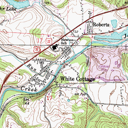 Topographic Map of Kent Run, OH