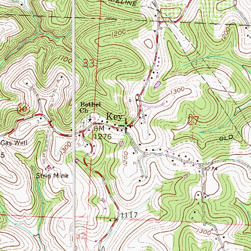 Topographic Map of Key, OH