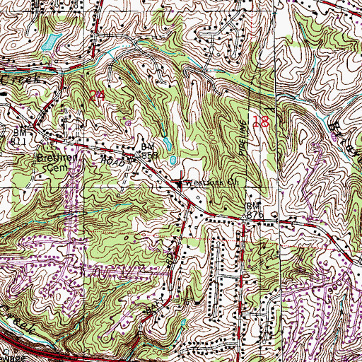 Topographic Map of Westfork Church, OH
