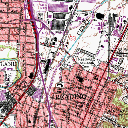 Topographic Map of Koening Park, OH