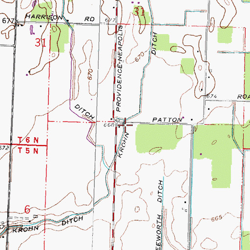 Topographic Map of Krohn Ditch, OH