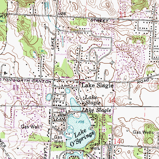 Topographic Map of Lake Slagle, OH