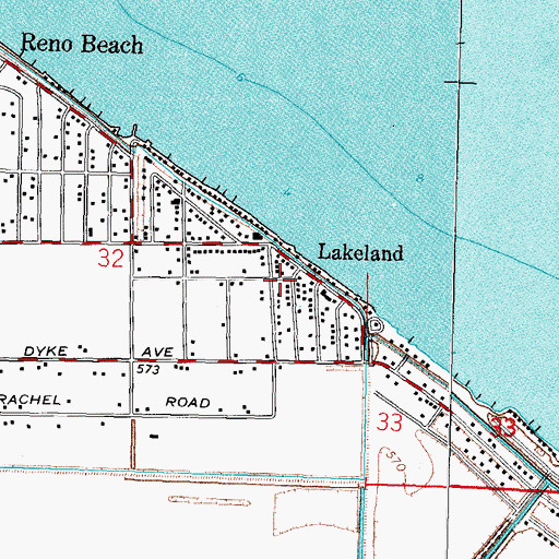 Topographic Map of Lakeland, OH