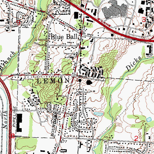 Topographic Map of Lemon, OH