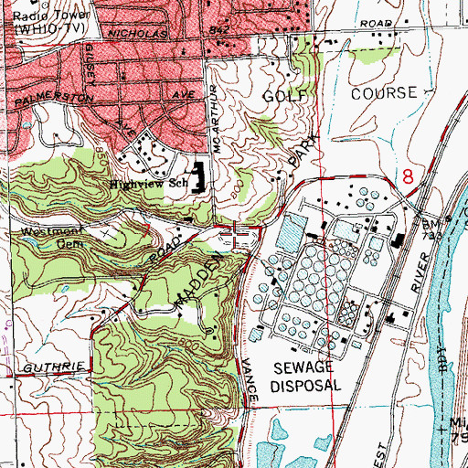 Topographic Map of Madden Park, OH