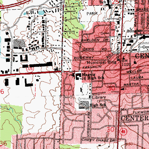 Topographic Map of Magsig Middle School, OH