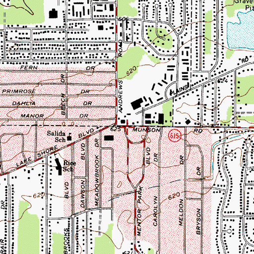 Topographic Map of Mentor-on-the-Lake, OH