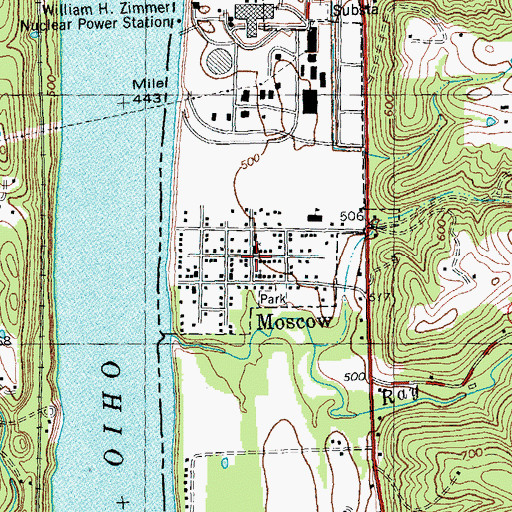Topographic Map of Moscow, OH
