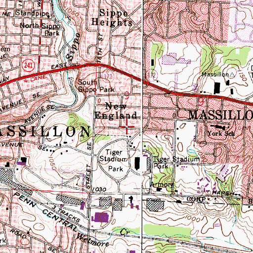 Topographic Map of New England, OH