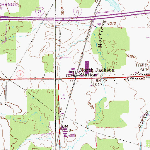 Topographic Map of North Jackson Station, OH