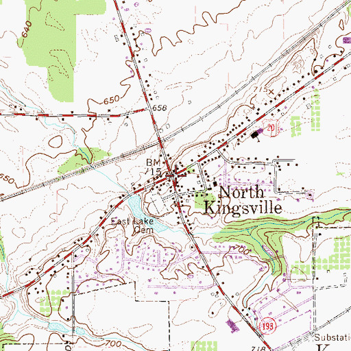 Topographic Map of North Kingsville, OH