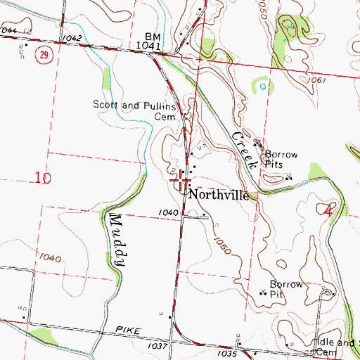 Topographic Map of Northville, OH
