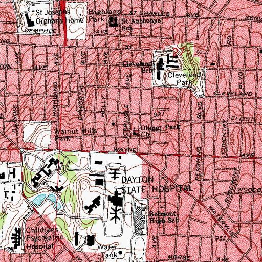 Topographic Map of Ohmer Park Church, OH