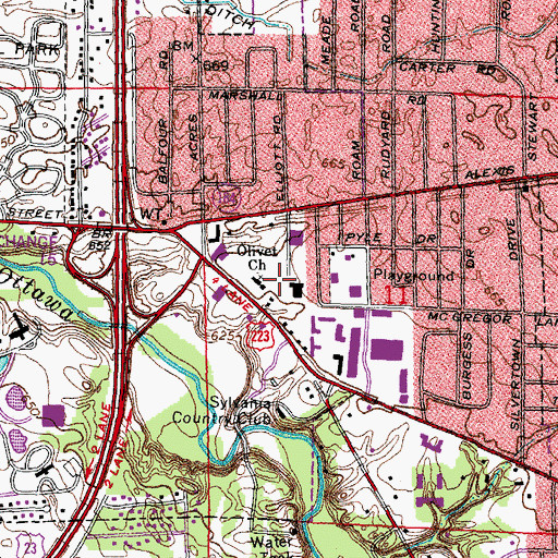 Topographic Map of Olivet Church, OH