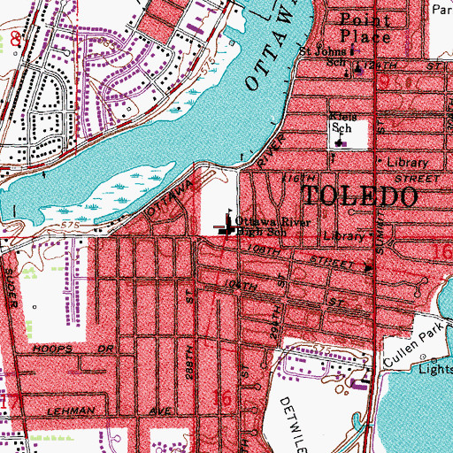 Topographic Map of Ottawa River High School, OH