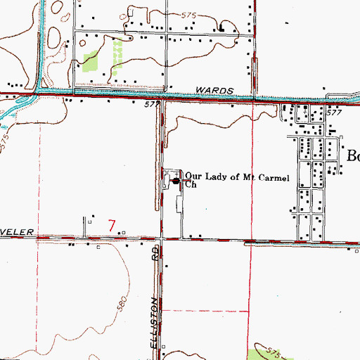 Topographic Map of Our Lady of Mount Carmel Church, OH