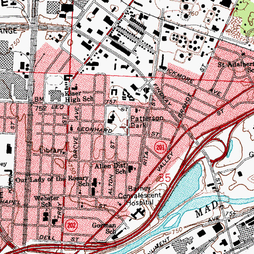 Topographic Map of Patterson Park, OH