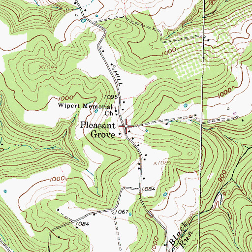 Topographic Map of Pleasant Grove, OH