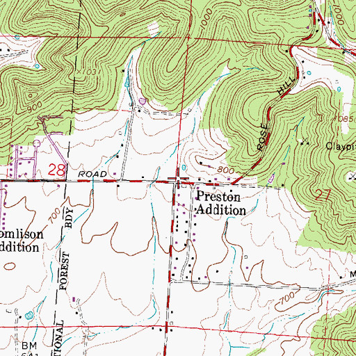 Topographic Map of Preston Addition, OH