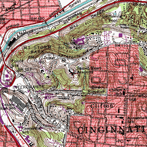 Topographic Map of Sacred Heart Academy (historical), OH