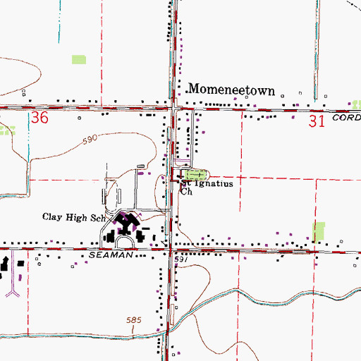 Topographic Map of Saint Ignatius Church, OH