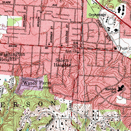 Topographic Map of Salem Heights, OH
