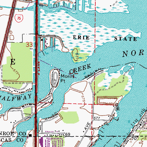 Topographic Map of Shantee Creek, MI