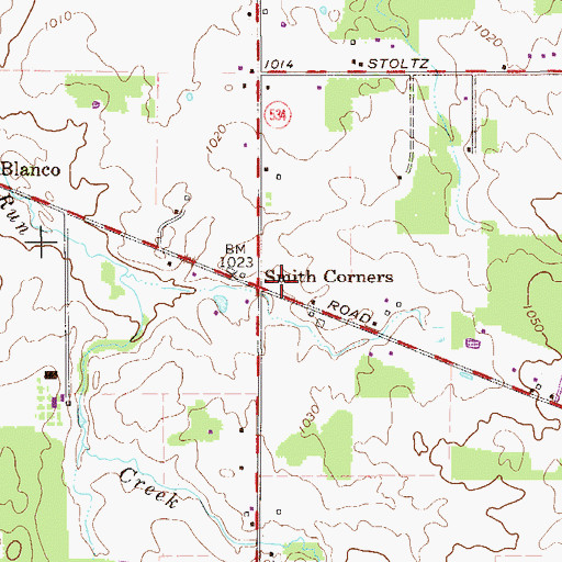 Topographic Map of Smith Corners, OH