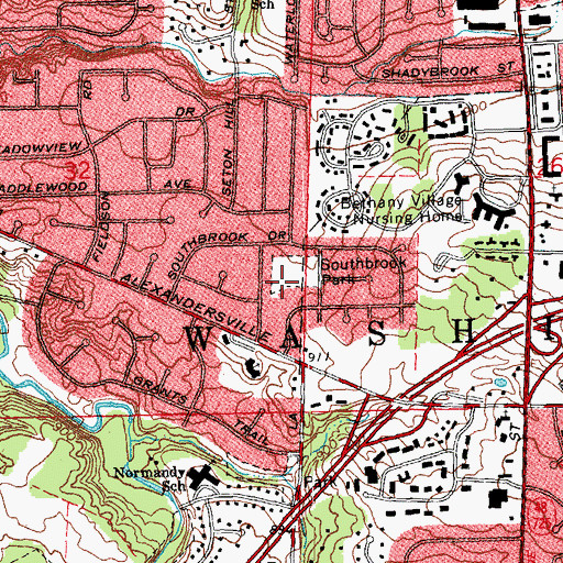 Topographic Map of Southbrook Park, OH